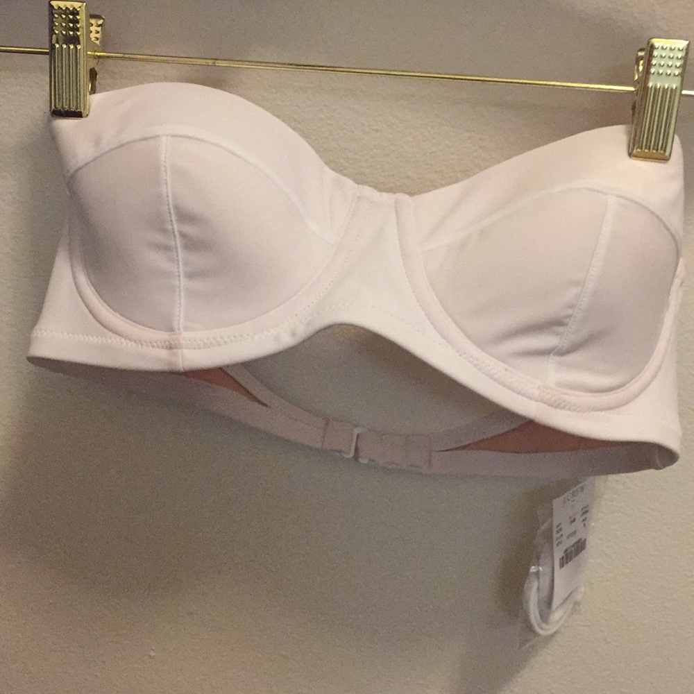 J Crew white bandeau swimsuit top! NWT!